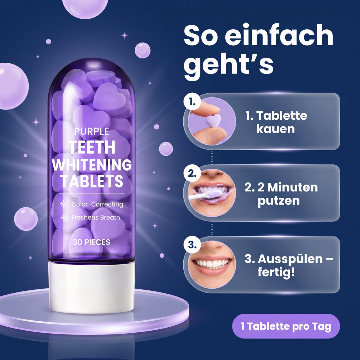 Smilova - Tabletten zur Zahnaufhellung