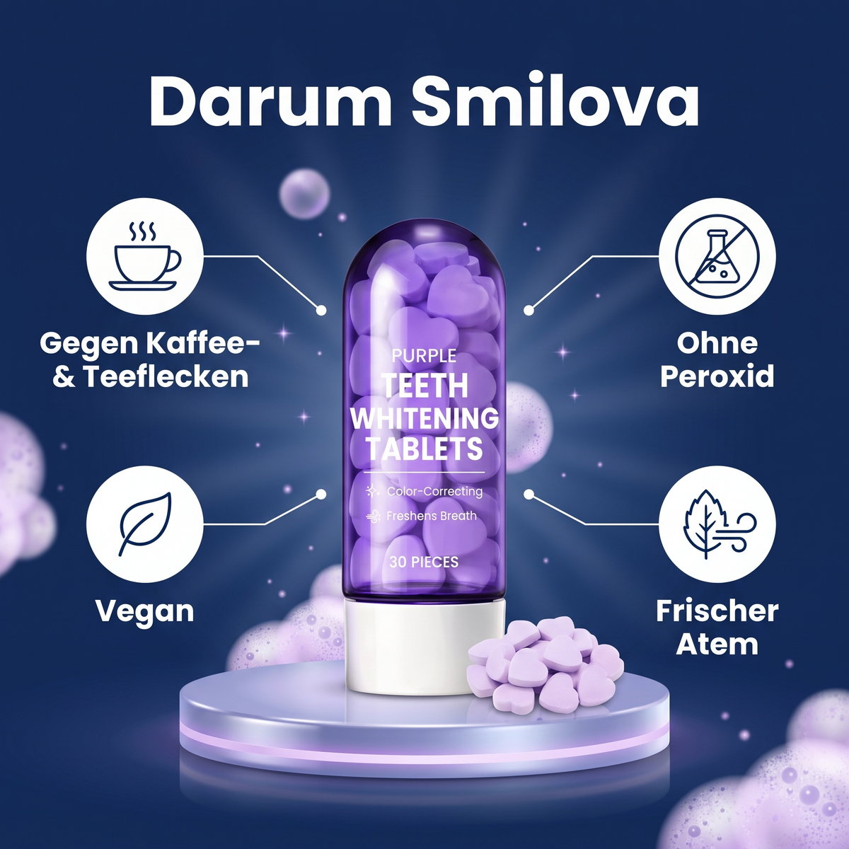 Smilova - Tabletten zur Zahnaufhellung