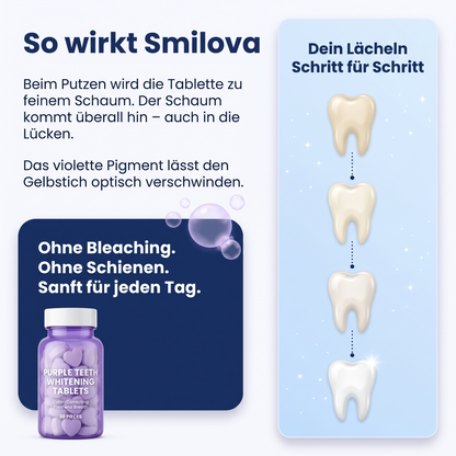 Smilova - Tabletten zur Zahnaufhellung